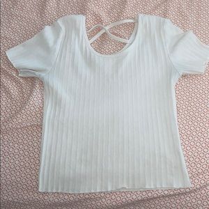 basic white shirt with a back cross